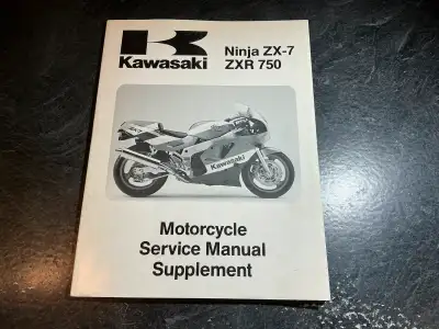 1990 Kawasaki Ninja ZX-7 & ZXR750 Motorcycle Service Manual Supplement p/n 99924-1126-51| Kawasaki H...