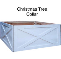 New Wooden Christmas Tree Collar Box White