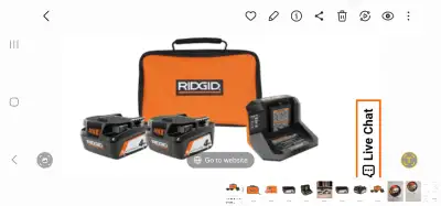 2 RIDGID 18V Lithium-Ion 4.0 Ah Batteries  W Charger & Bag Kit, View more