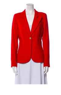 New SMYTHE Duchess Blazer Jacket Sz 8 Red with gold hardware