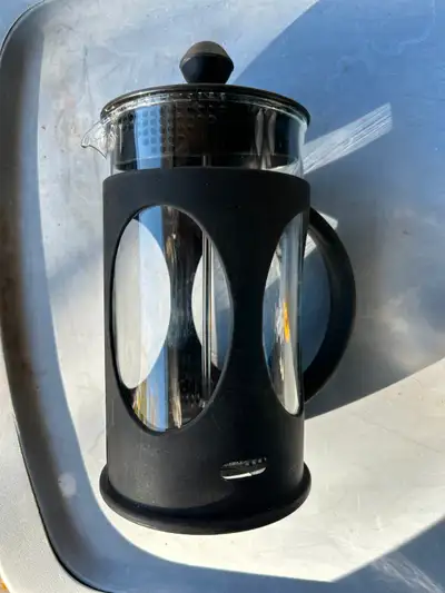 ONE NICE GLASS COFFEE FRENCH PRESS  RARELY EVER USED, View more