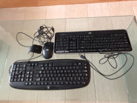 2 KEYBOARDS. HP AND LG WITH MOUSE