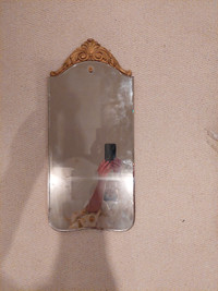 Vintage 1950s gold ornate mirror: 27x 12