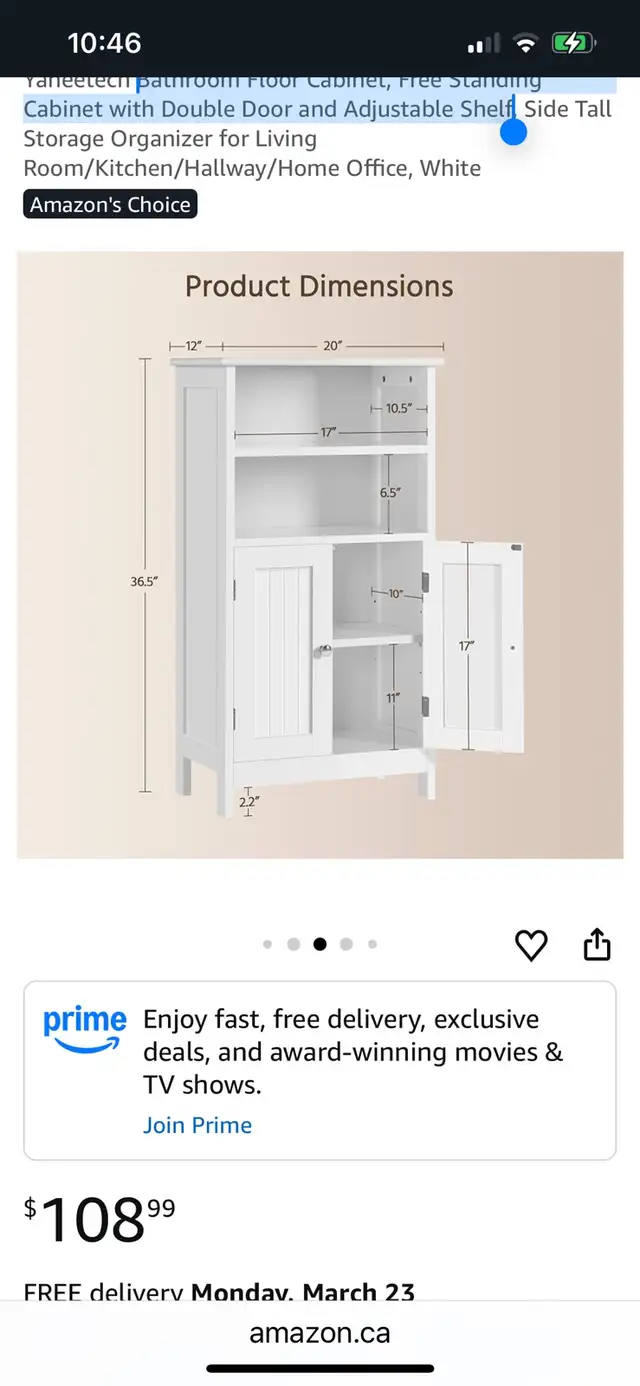 Double door Bathroom Floor Cabinet, Free Standing Cabinet in Bathwares in Markham / York Region - Image 11