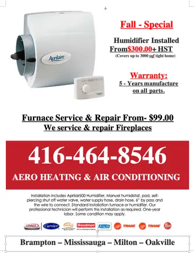 Check out our Google Reviews www.google.ca - search AERO HVAC SOLUTIONS - Humidity control helps pro...