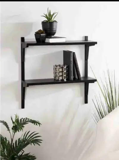 All Modern Baez 2 Piece Poplar Solid Wood Tiered Shelf, View more