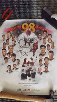 1998 OLYMPICS TEAM CANADA POSTER/BOURQUE,GRETZKY,LINDROS,YZERMAN