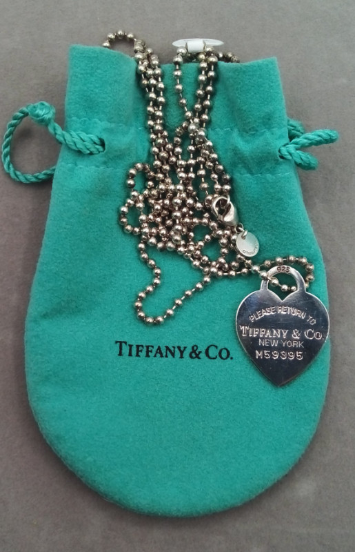 Return To Tiffany & Co. Silver 925 Heart Tag Beaded Necklace in Jewellery & Watches in Ottawa - Image 2