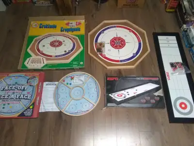 Crokinole (croquinole, dames) 100$ Face-off (Face a face) 30$ ESPN Shuffleboard curling 35$