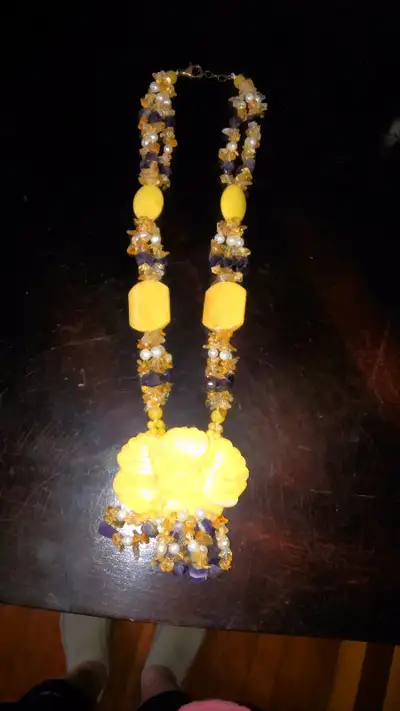 Yellow glamour necklace Stand out and get noticed with this $25 Heart pendant great design $20 Polka...