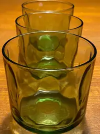 3  VERRES COURTS RÉTRO VINTAGE MID CENTURY GOUTES DROPS GLASSES