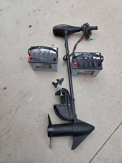 2 brand new batteries never used. Like new Minnkota. The paddles are hurting but are good enough and...