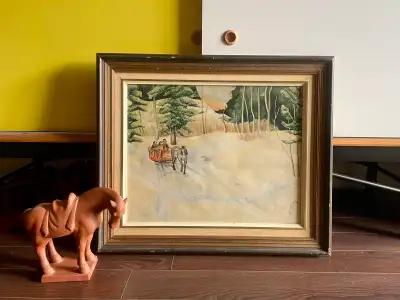 Wonderful watercolour landscape on paper, framed under anti glare glass, signed lower right, it capt...