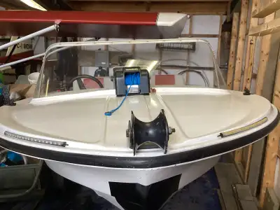 Fiberglass runabout. 50 hp 4 stroke. Auxiliary Yamaha, good for fishing. New seats. Electric anchor...