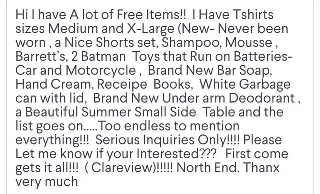 Free Items For People In Need