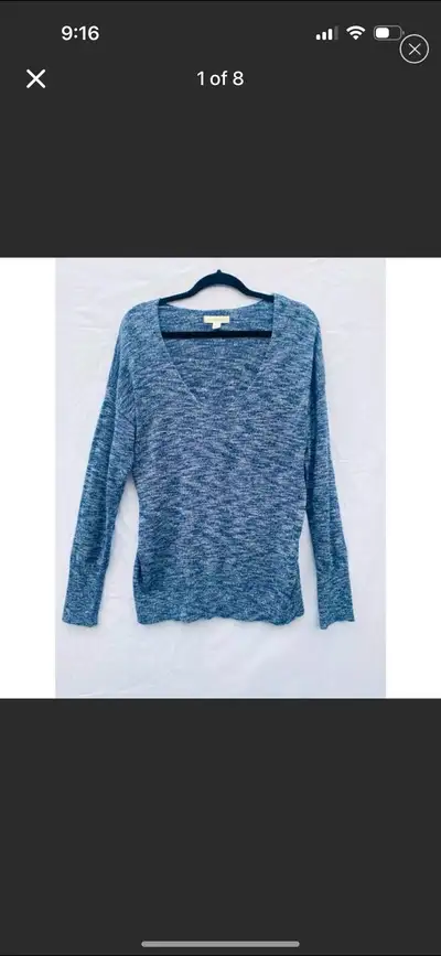 Treasure & Bond Oversized V-neck Blue Sweater New, View more