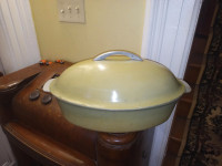 Vintage green oval aluminum casserole