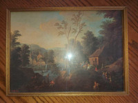 Vintage 1930s 12" by 16" print of Peter Brueghel's Country Scene