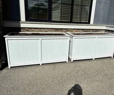 2 Large White Flower Boxes Free, View more