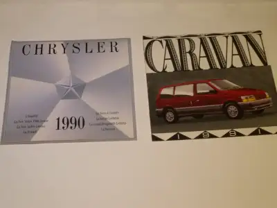 Deux brochures Mopar Dodge Caravan 1991, 16 pages, français. Chrysler 1990: Imperial, Fifth Avenue,...