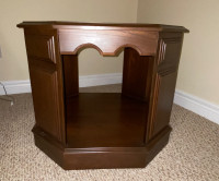 Octagonal Shape Accent Table With Bottom Shelf