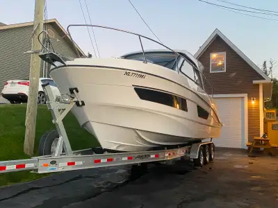 2021 Beneteau Antres 27 with twin 200 Mercury outboards and galvanized tri axel trailer. The boat co...