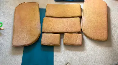 Full set of Boler cushions for a 13 foot Boler. The top bunk/backrest cushion was cut open for the h...