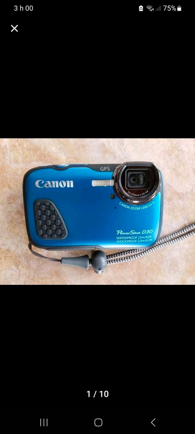 Caméra neuve Canon Powershot D30 waterproof numérique  dans Appareils photo et caméras  à Saguenay