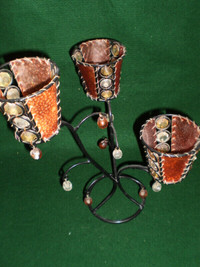 Decorative Candle (3) Holder, Metal 12 inches high
