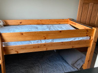 Solid pine bunk bed and mattresses