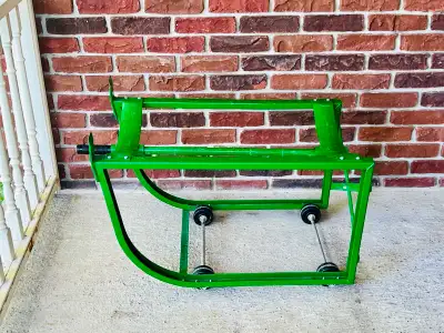 55-Gallon Steel Drum Cradle / Dolly Excellent condition Approx. 19 ⅝” W x 31 ¼” L x 22 ⅜” H $100 OBO