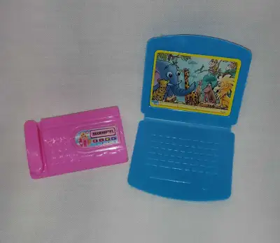 Laptop & Phone/Fax Dollhouse Size for Barbie 11" Fashion Dolls Barbie Fashion Doll Accessories Dollh...