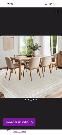 New Machine-washable Cream Scalloped Area Rug  Mississauga / Peel Region Toronto (GTA) Preview