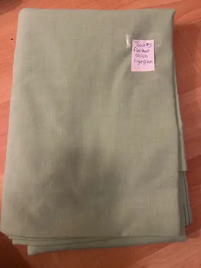 Twin flat sheet $5, light green 50/50 blend , View more