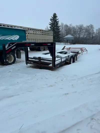 Gooseneck trailer., View more