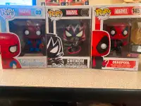 Funko POP LOT 3 Marvel Spider-Man Deadpool and Gwenom