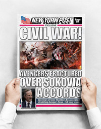 Marvel Poster - Avengers Civil War Newspaper