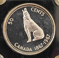 High Grade 1967 Canadian Silver 50 Cents Coin Canada Half Dollar