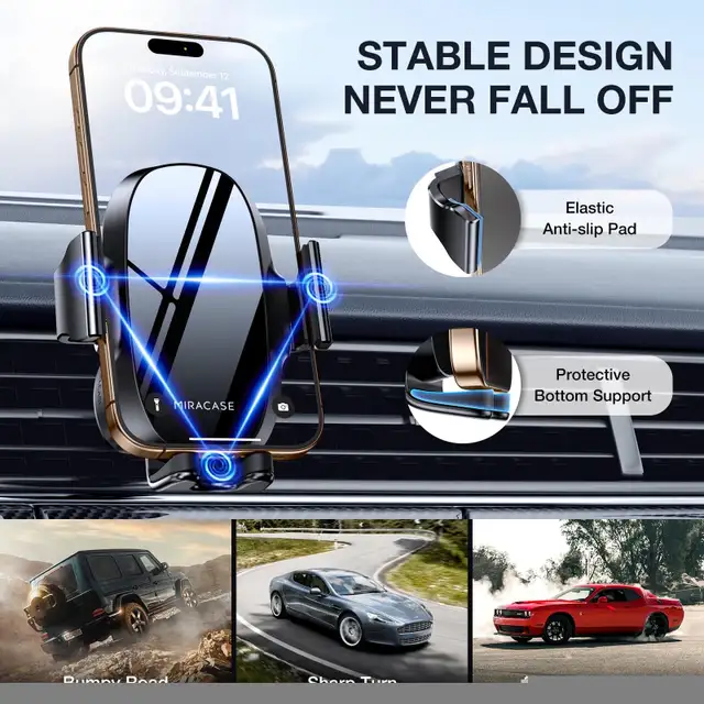 Miracase Phone Holder for Car Air Vent - Used w All Phones in Cell Phone Accessories in Markham / York Region - Image 3