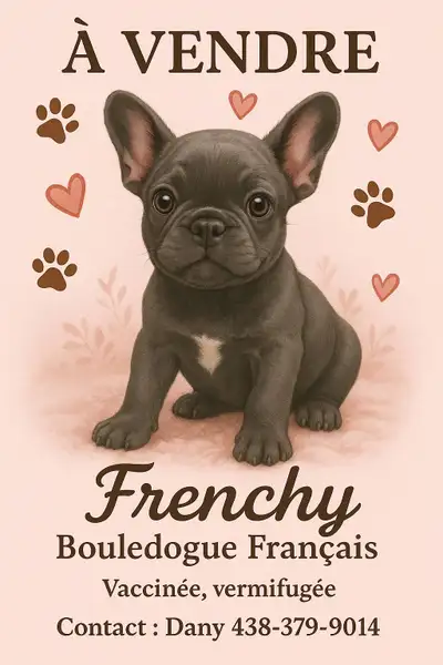 Salut j'ai 2x bébé bulldog français couleur merles femelles pure race parents sur place les bébé il...