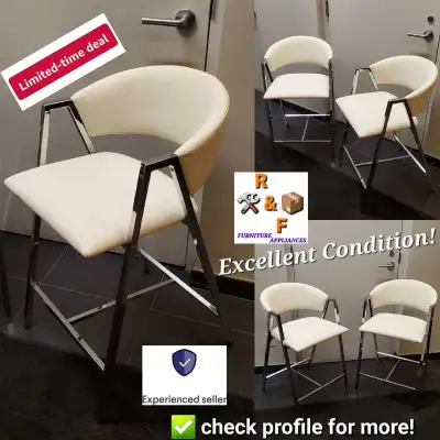 ✅️2for($140) Noble House Marlon White Bar Stools 37.5, View more