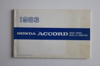 HONDA Accord 1983 owner's manual French English