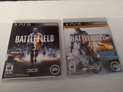 PS3 battlefield 3 and 4 video games in like new both for $5, View more