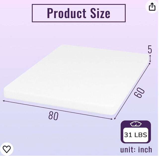 **Brand New in Box** 5 Inch Memory Foam Queen Size Mattress Cool in Beds & Mattresses in London - Image 2