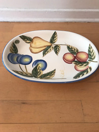 Italian vintage designed hand painted ceramic tray / plateau 