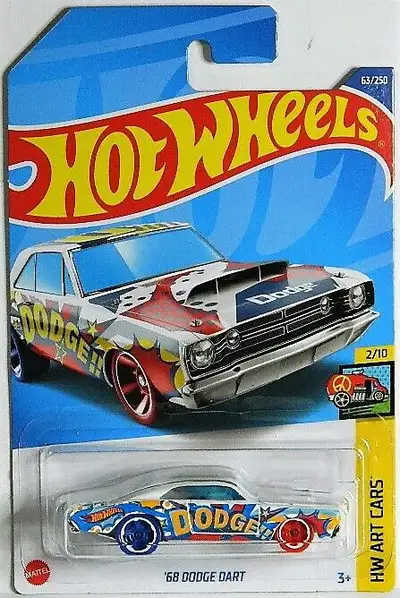 Hot Wheels 1/64 scale 1968 Dodge Dart diecast new sealed, $5 each. Card on the short card purple wit...