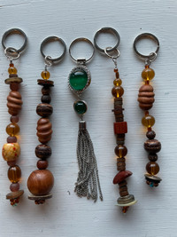 Vintage & Modern, Wooden & Glass Bead Keychains $5