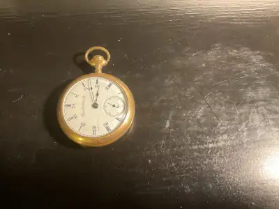 This is an Elgin National Watch Co. pocket watch, a piece of history from the 1890s. It's in used co...