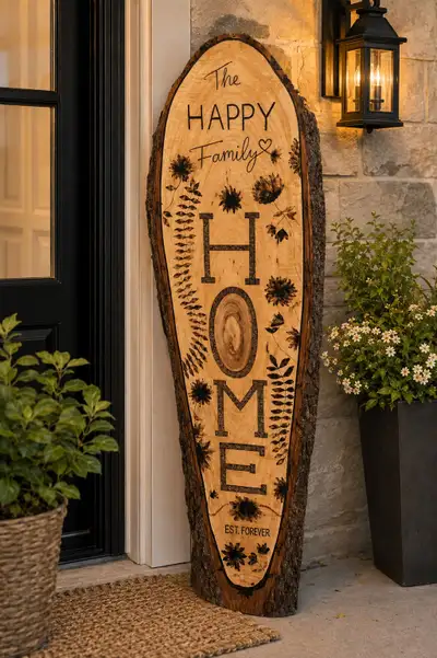 Live Edge HOME Sign PRICE IS FIRM Bring warmth and personality to your home with a handcrafted live...
