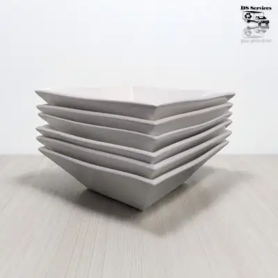 This set includes 6 square soup bowls crafted from durable white china, perfect for both home and re...